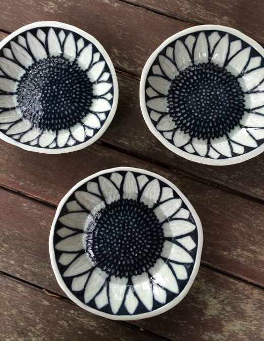 Porcelain Sunflower Bowls