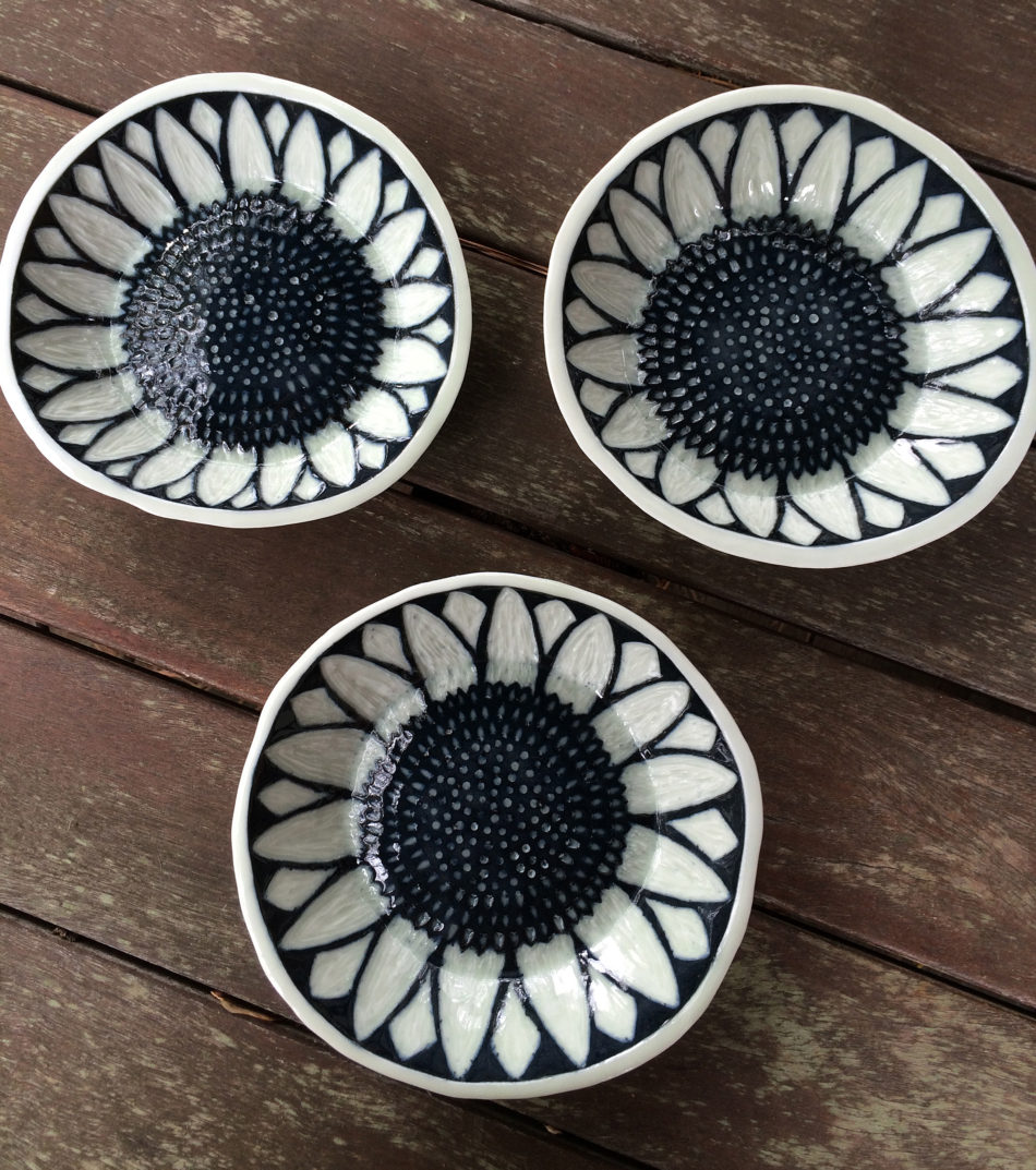 Porcelain Sunflower Bowls
